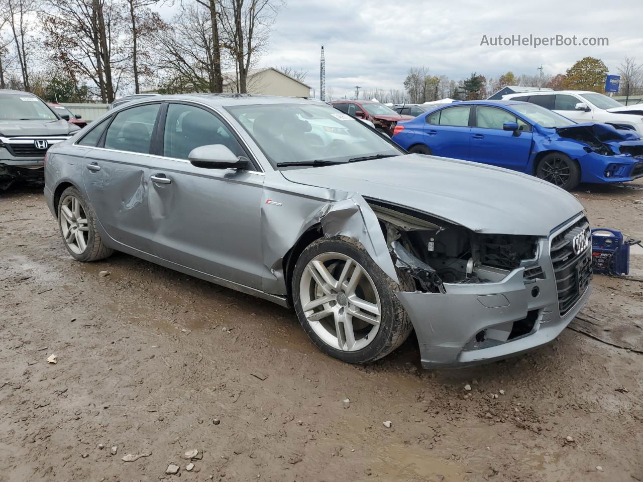 2014 Audi A6 Premium Plus Серебряный vin: WAUFGAFC2EN088912