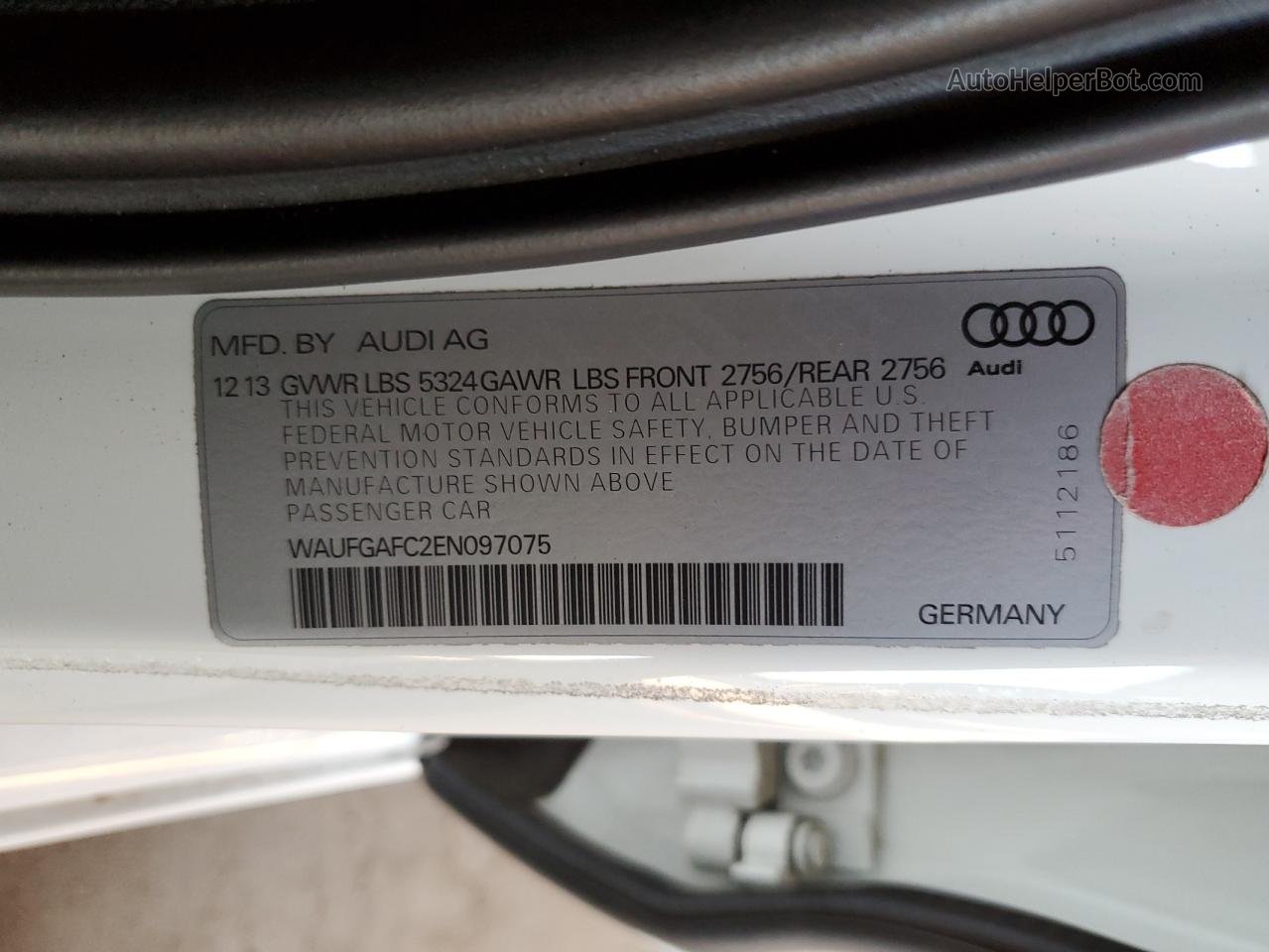 2014 Audi A6 Premium Plus White vin: WAUFGAFC2EN097075