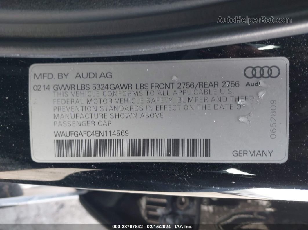 2014 Audi A6 3.0t Premium Plus Black vin: WAUFGAFC4EN114569