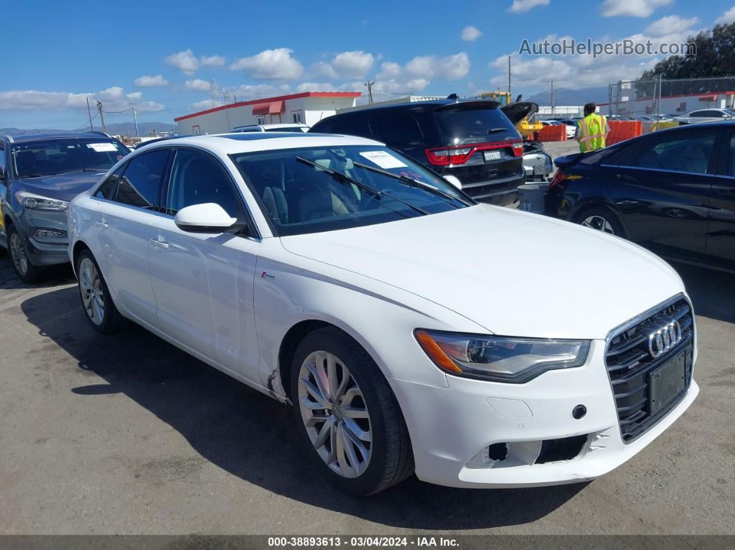 2014 Audi A6 3.0t Premium Plus White vin: WAUFGAFC7EN015518