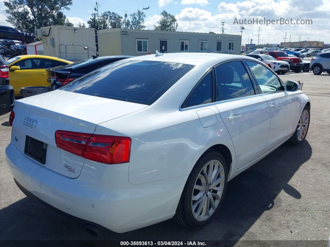 2014 Audi A6 3.0t Premium Plus White vin: WAUFGAFC7EN015518