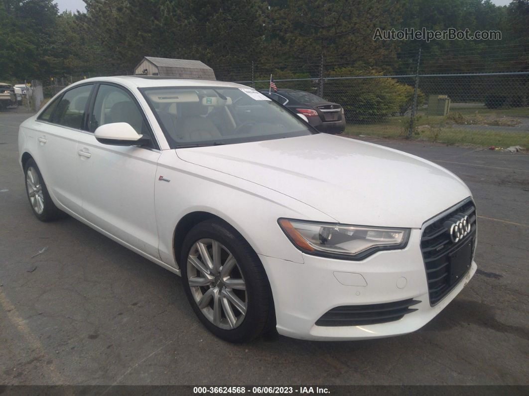 2014 Audi A6 3.0t Premium Plus White vin: WAUFGAFC8EN083858