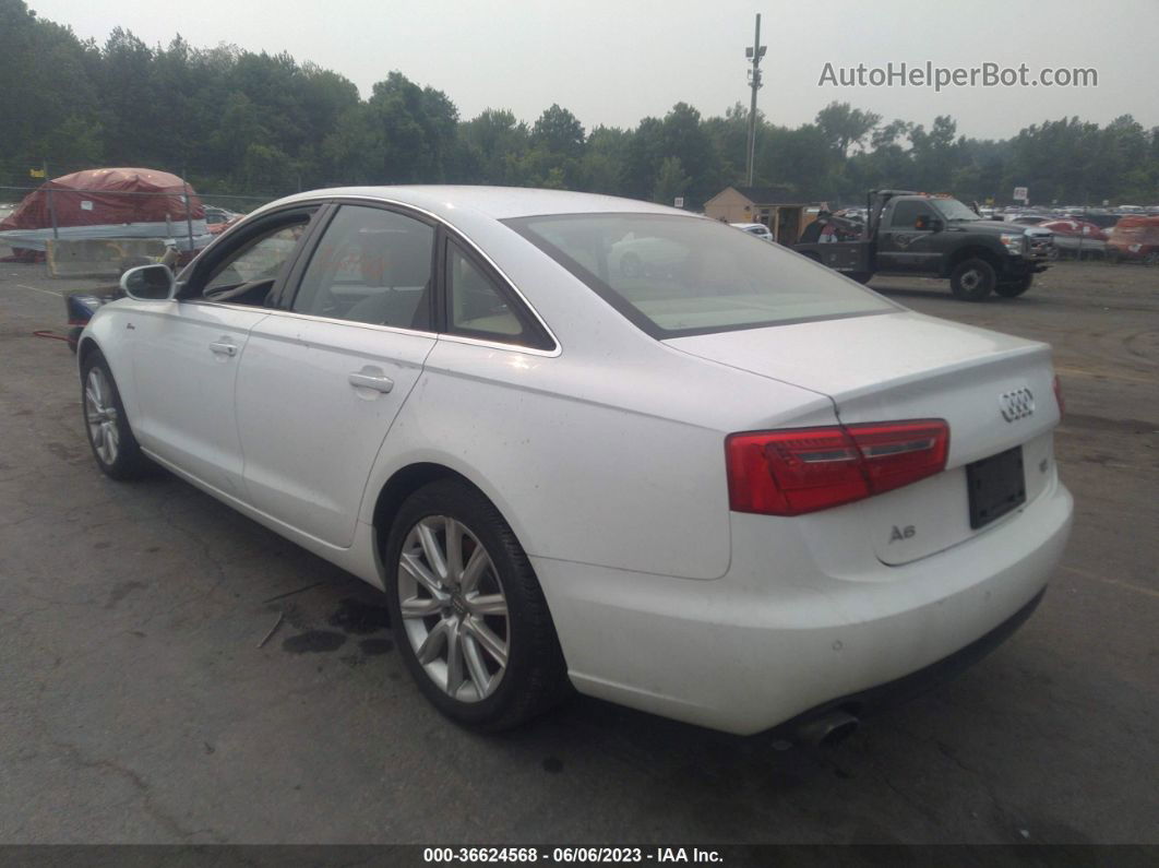 2014 Audi A6 3.0t Premium Plus White vin: WAUFGAFC8EN083858