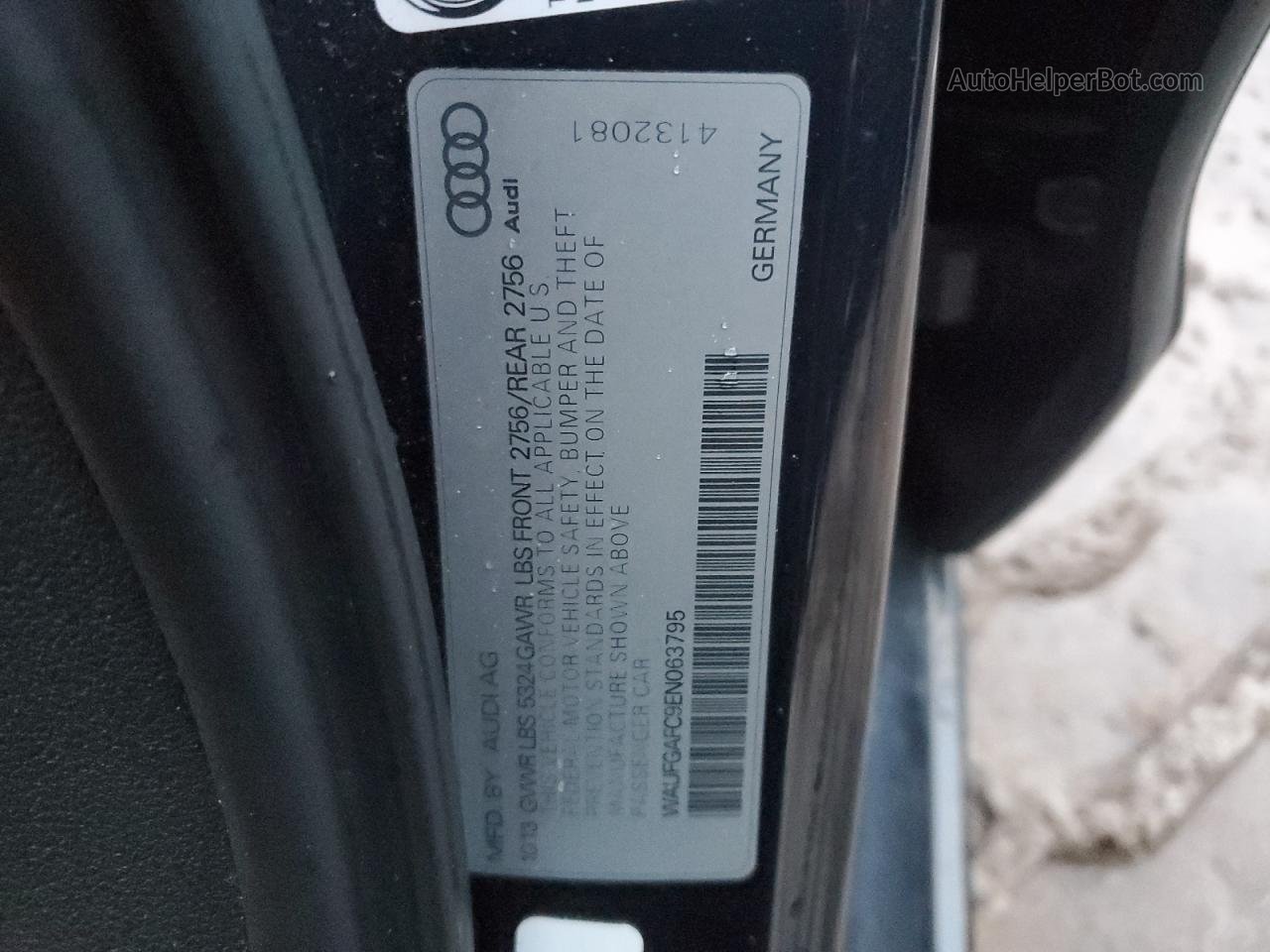 2014 Audi A6 Premium Plus Charcoal vin: WAUFGAFC9EN063795