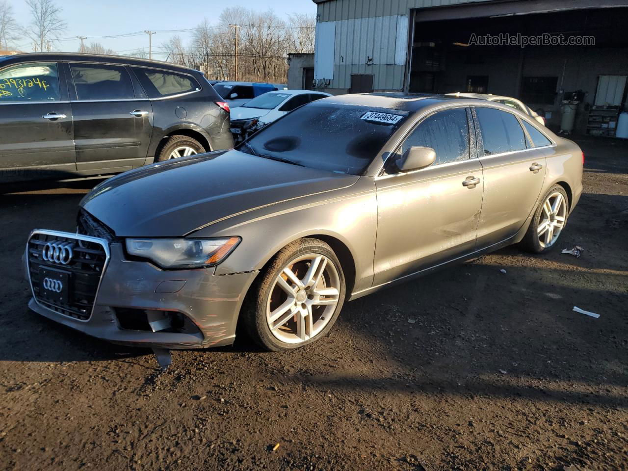 2014 Audi A6 Premium Plus Серый vin: WAUFGAFCXEN015979