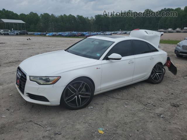 2014 Audi A6 Premium Plus White vin: WAUFGAFCXEN093498