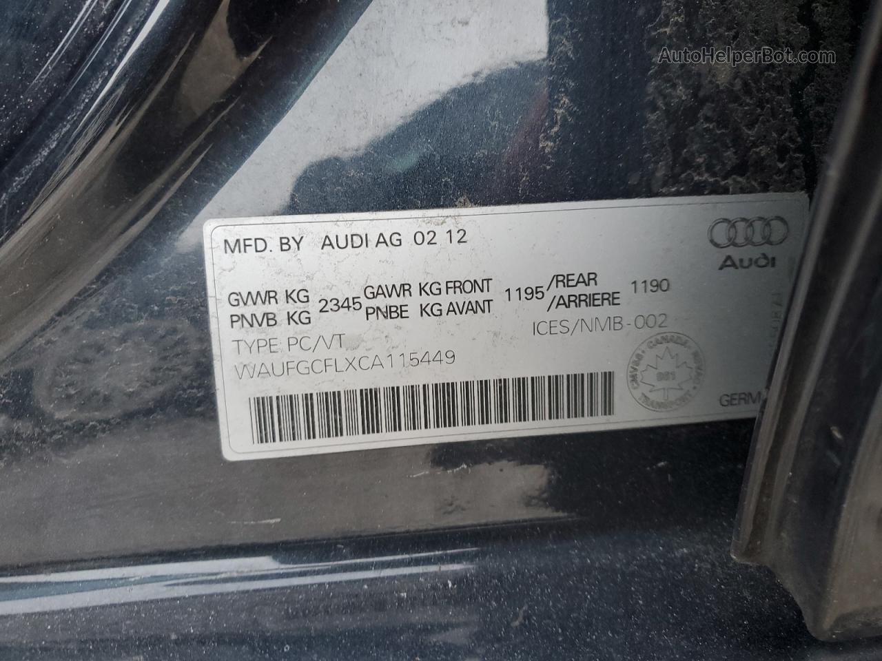 2012 Audi S4 Premium Blue vin: WAUFGCFLXCA115449