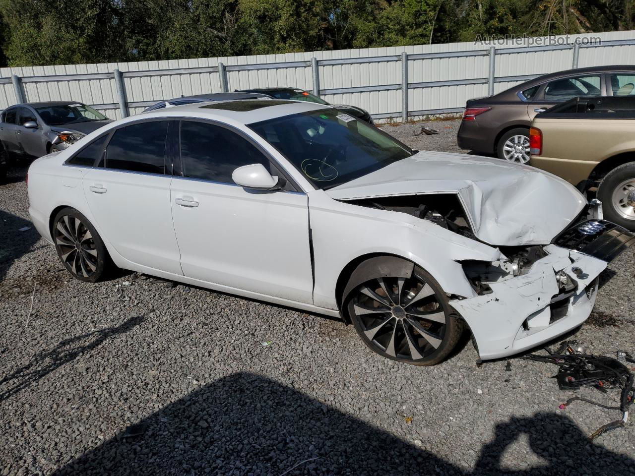 2014 Audi A6 Premium Plus White vin: WAUFMAFC0EN146833