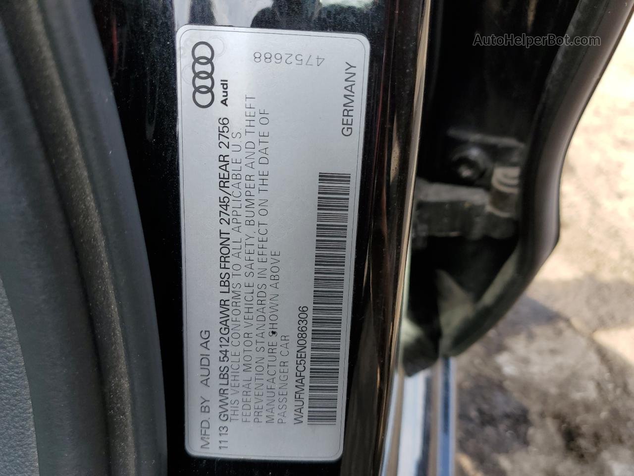 2014 Audi A6 Premium Plus Black vin: WAUFMAFC5EN086306