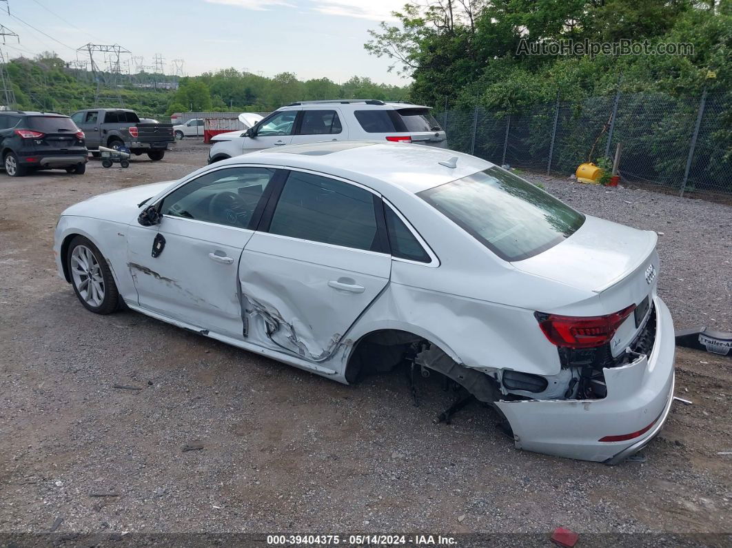 2019 Audi A4 45 Premium White vin: WAUFNAF43KA097779