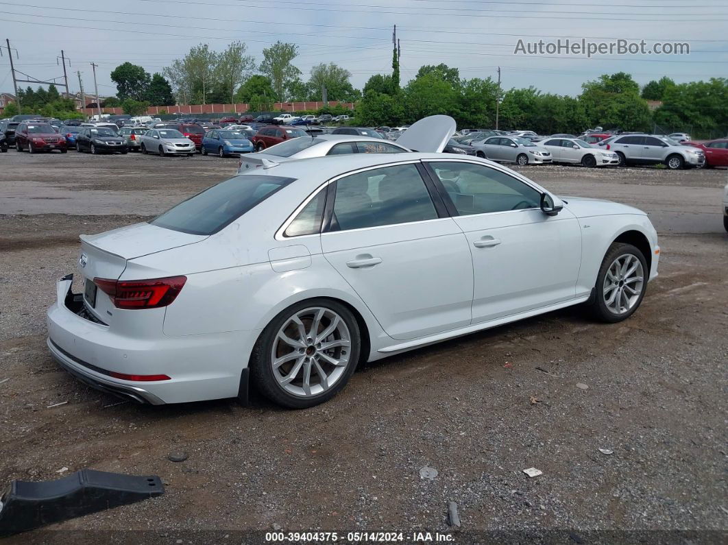 2019 Audi A4 45 Premium White vin: WAUFNAF43KA097779