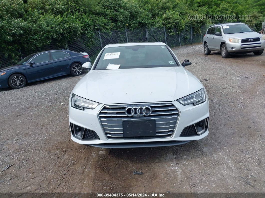 2019 Audi A4 45 Premium White vin: WAUFNAF43KA097779