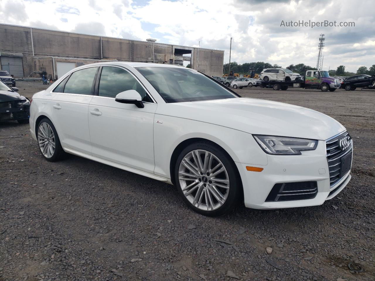 2017 Audi A4 Prestige White vin: WAUFNAF46HN025489