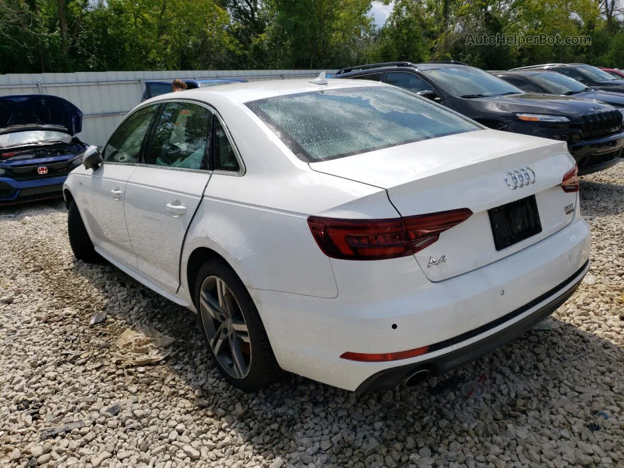 2018 Audi A4 Prestige White vin: WAUFNAF47JA157254