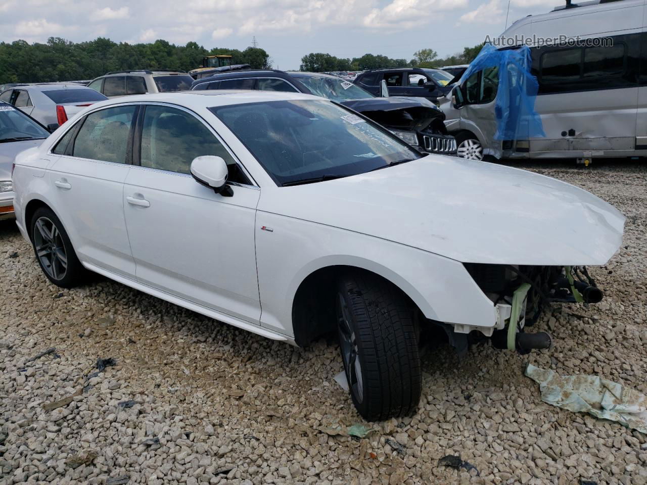 2018 Audi A4 Prestige White vin: WAUFNAF47JA157254