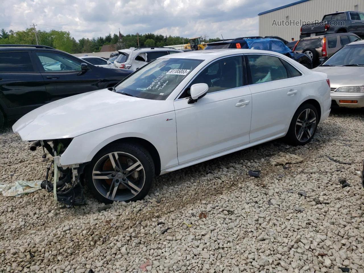 2018 Audi A4 Prestige White vin: WAUFNAF47JA157254