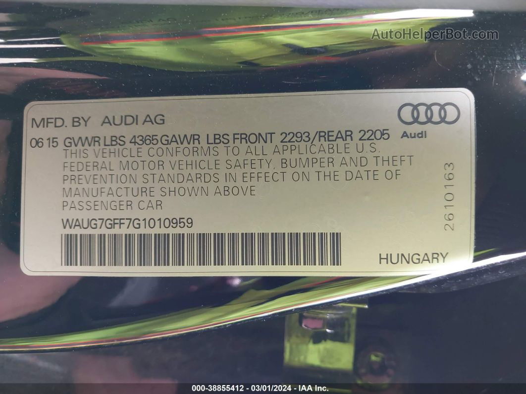 2016 Audi A3 1.8t Premium Black vin: WAUG7GFF7G1010959