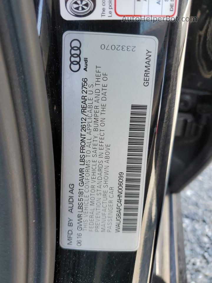 2017 Audi A6 Premium Plus Черный vin: WAUG8AFC4HN006099