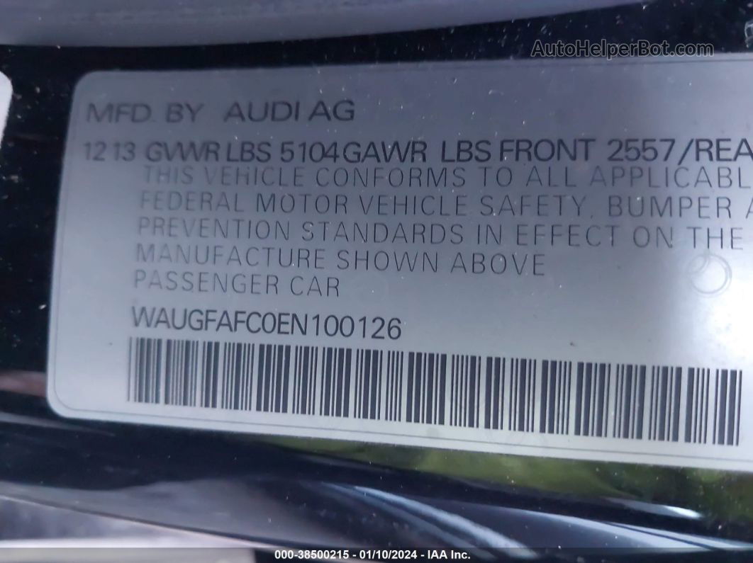 2014 Audi A6 2.0t Premium Black vin: WAUGFAFC0EN100126