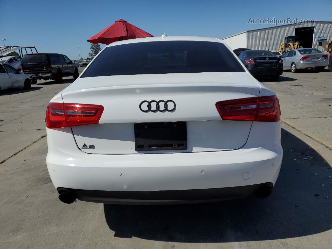 2013 Audi A6 Premium Plus White vin: WAUGFAFC2DN025542