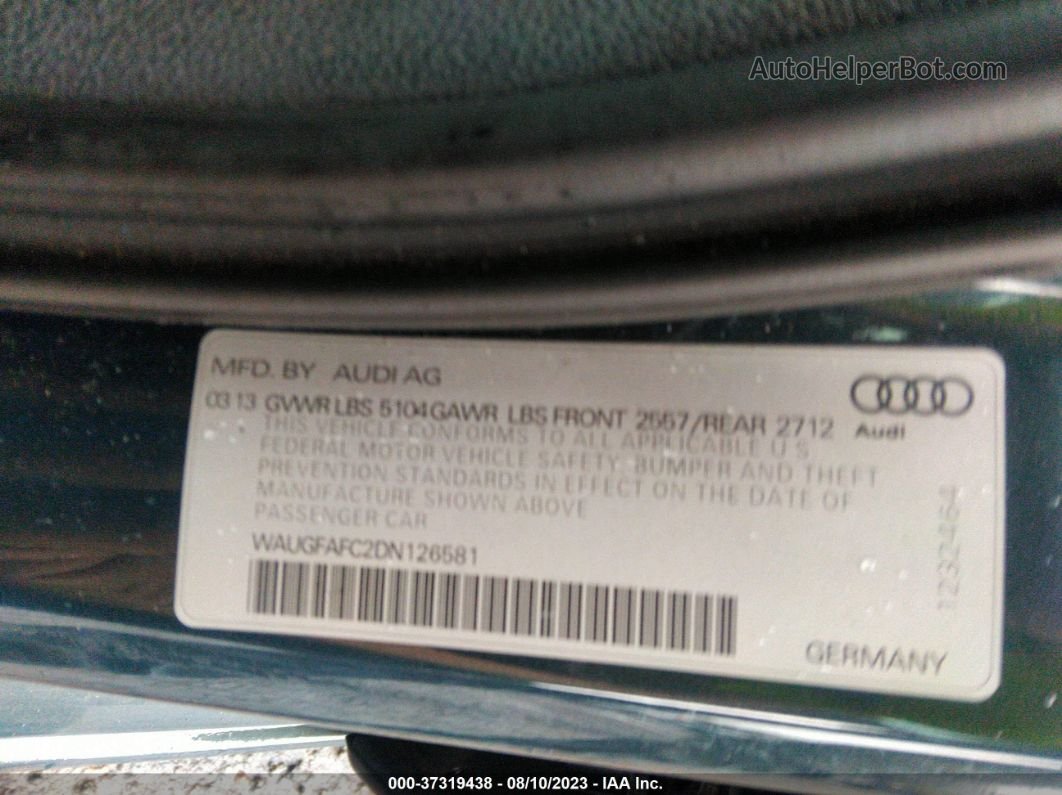 2013 Audi A6 2.0t Premium Plus Blue vin: WAUGFAFC2DN126581