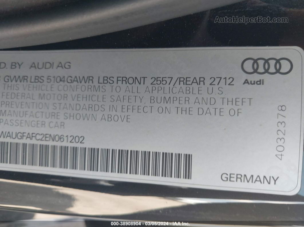 2014 Audi A6 2.0t Premium Black vin: WAUGFAFC2EN061202