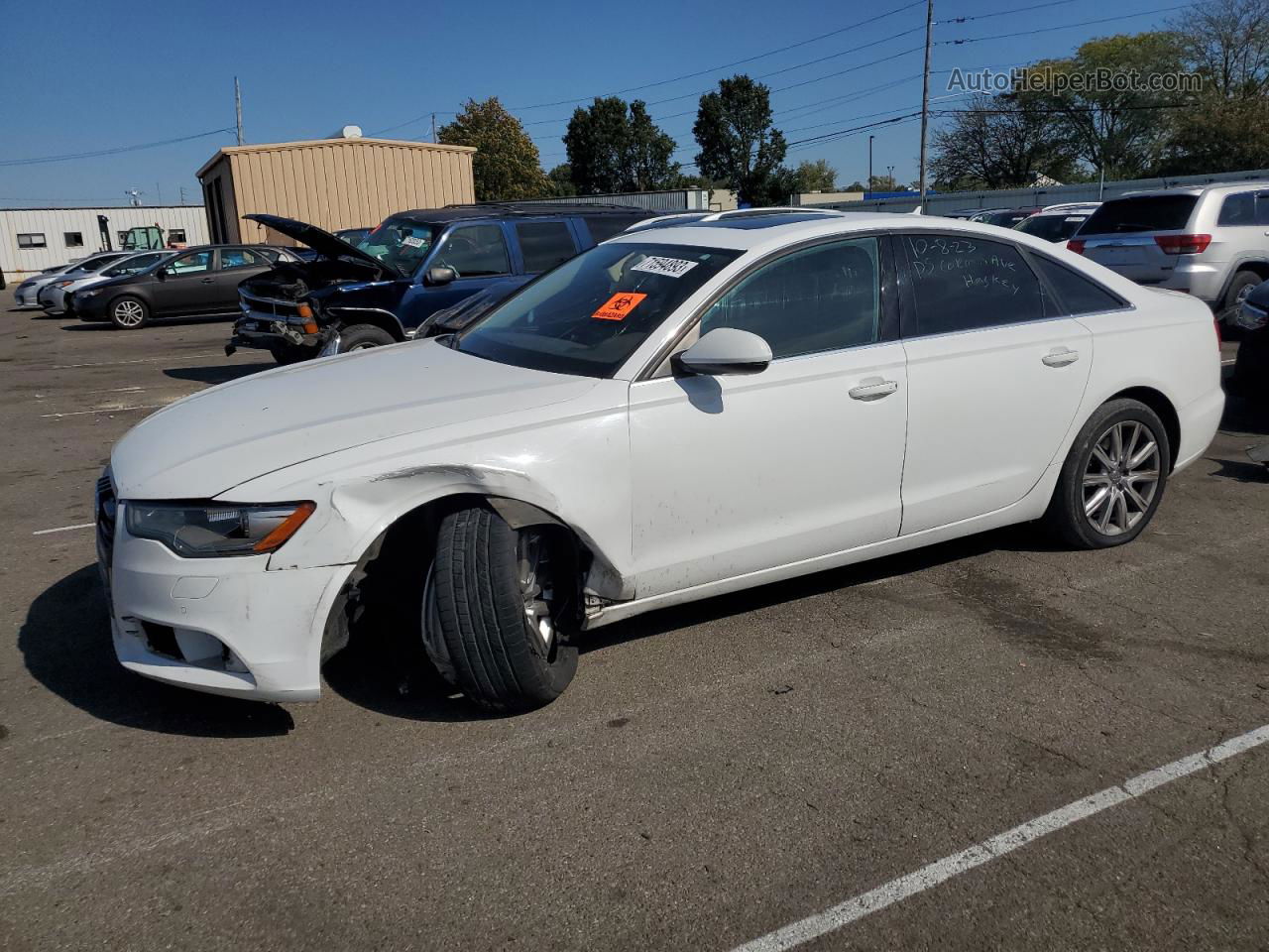 2014 Audi A6 Premium Plus White vin: WAUGFAFC2EN062334