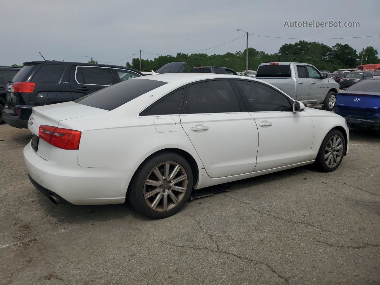 2013 Audi A6 Premium Plus White vin: WAUGFAFC3DN029177