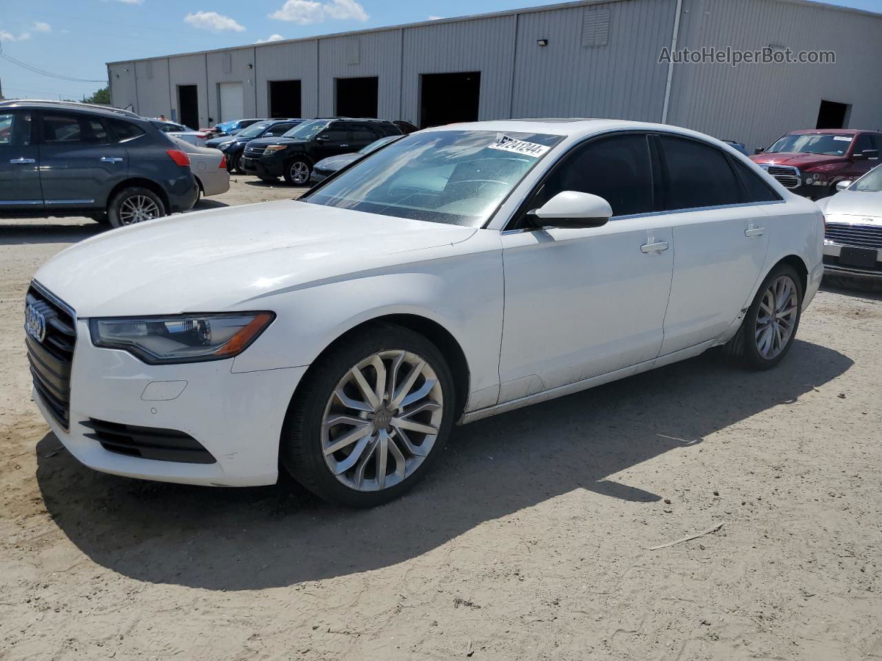 2014 Audi A6 Premium Plus White vin: WAUGFAFC3EN128244