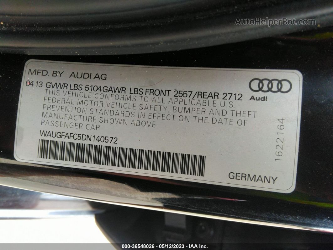 2013 Audi A6 2.0t Premium Plus Черный vin: WAUGFAFC5DN140572