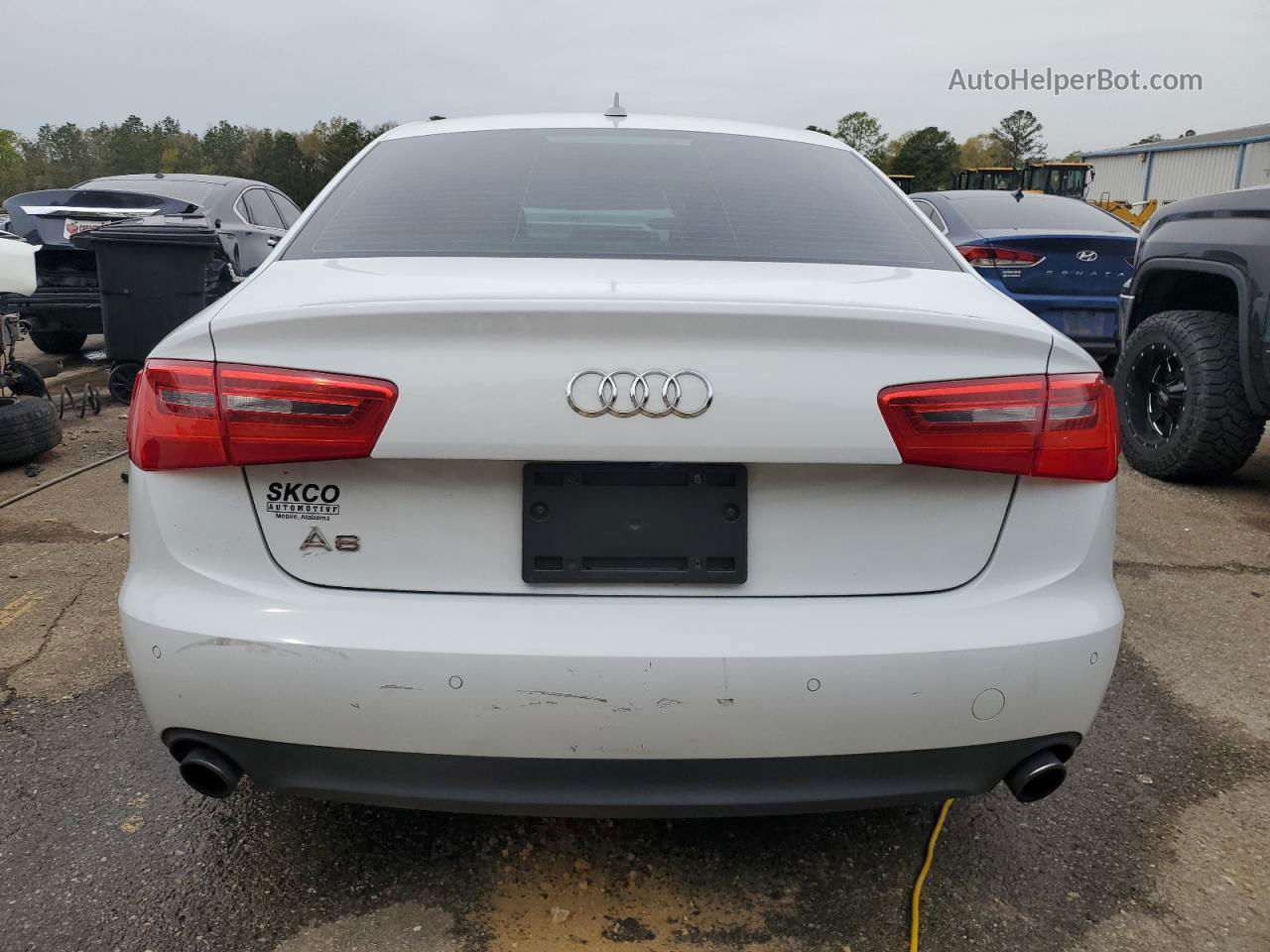 2014 Audi A6 Premium Plus White vin: WAUGFAFC6EN004145