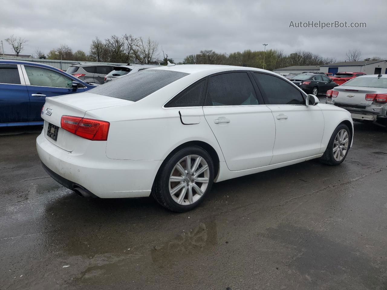 2014 Audi A6 Premium Plus White vin: WAUGFAFC7EN152580