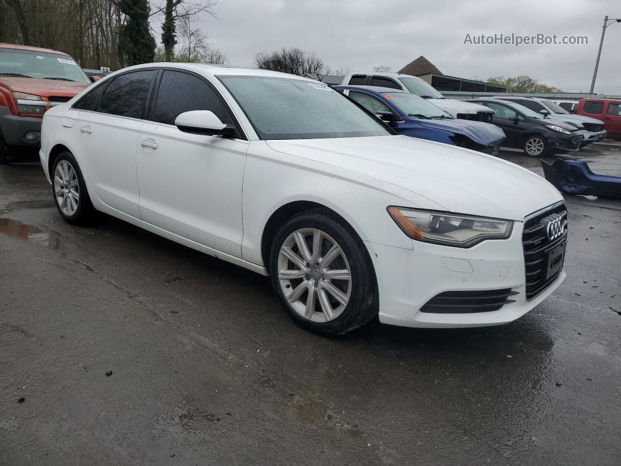 2014 Audi A6 Premium Plus White vin: WAUGFAFC7EN152580