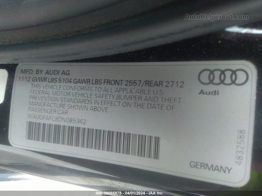 2013 Audi A6 2.0t Premium Черный vin: WAUGFAFC8DN085342