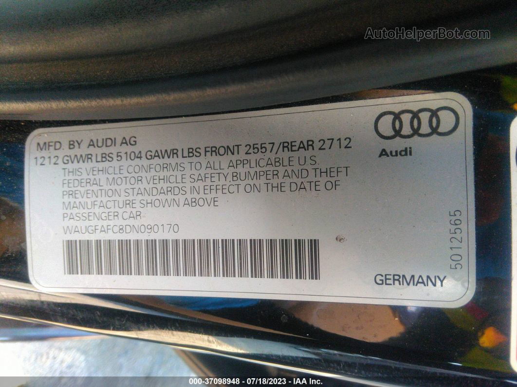 2013 Audi A6 2.0t Premium Черный vin: WAUGFAFC8DN090170