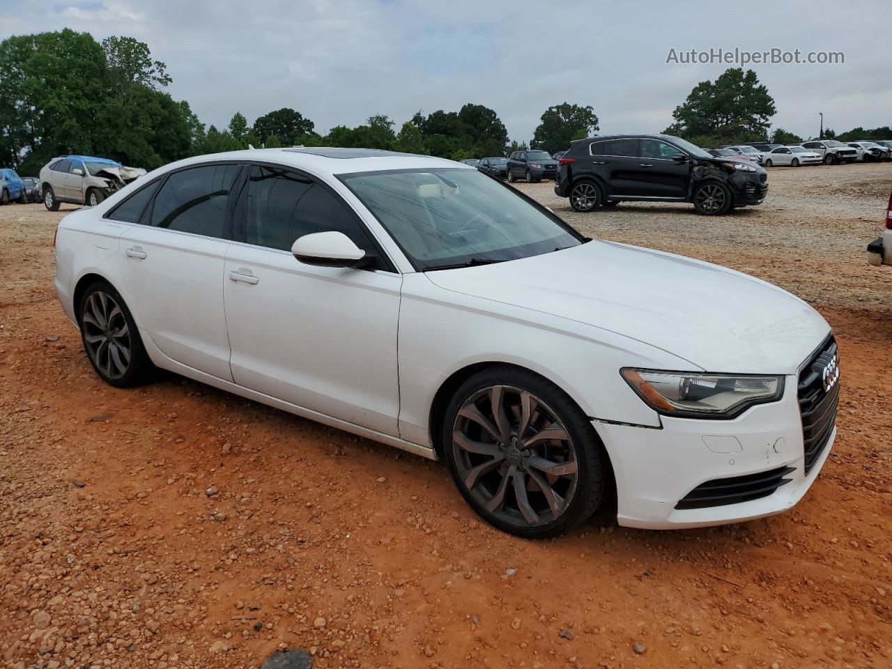 2014 Audi A6 Premium Plus White vin: WAUGFAFC8EN157626