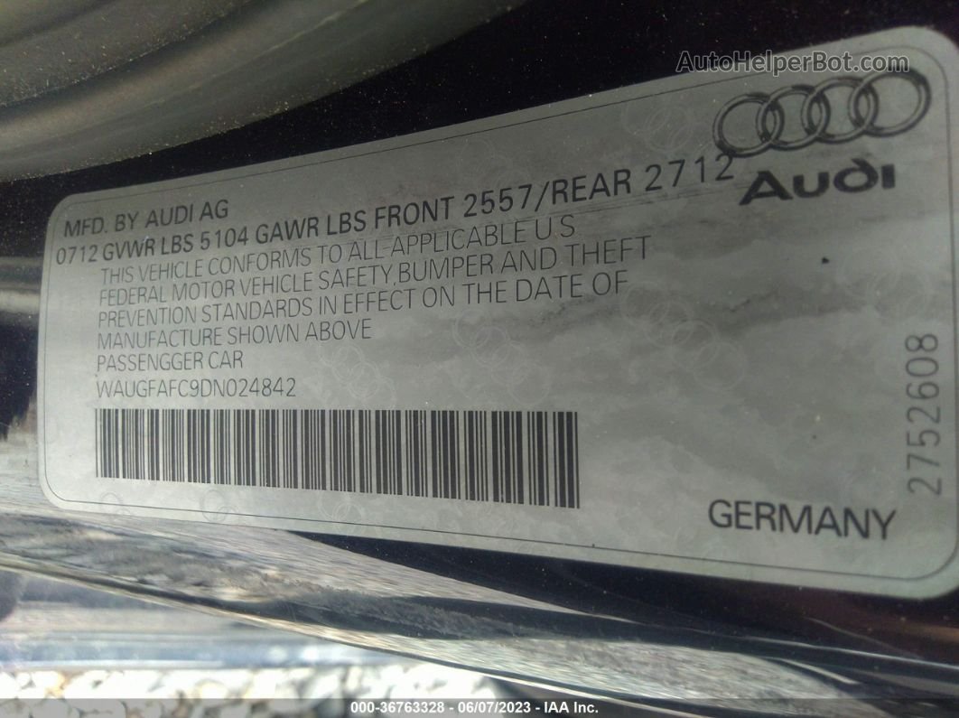 2013 Audi A6 2.0t Premium Plus Navy vin: WAUGFAFC9DN024842