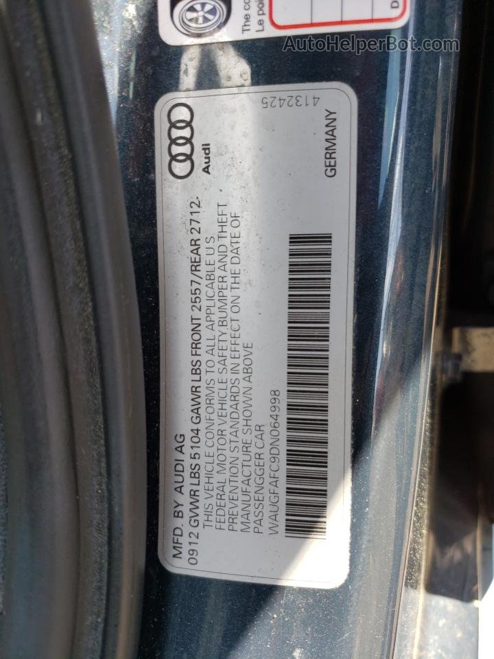 2013 Audi A6 Premium Plus Gray vin: WAUGFAFC9DN064998
