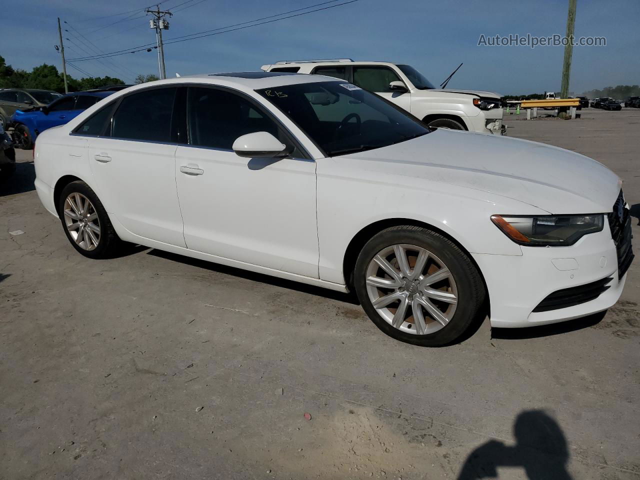 2013 Audi A6 Premium Plus White vin: WAUGFAFC9DN126240