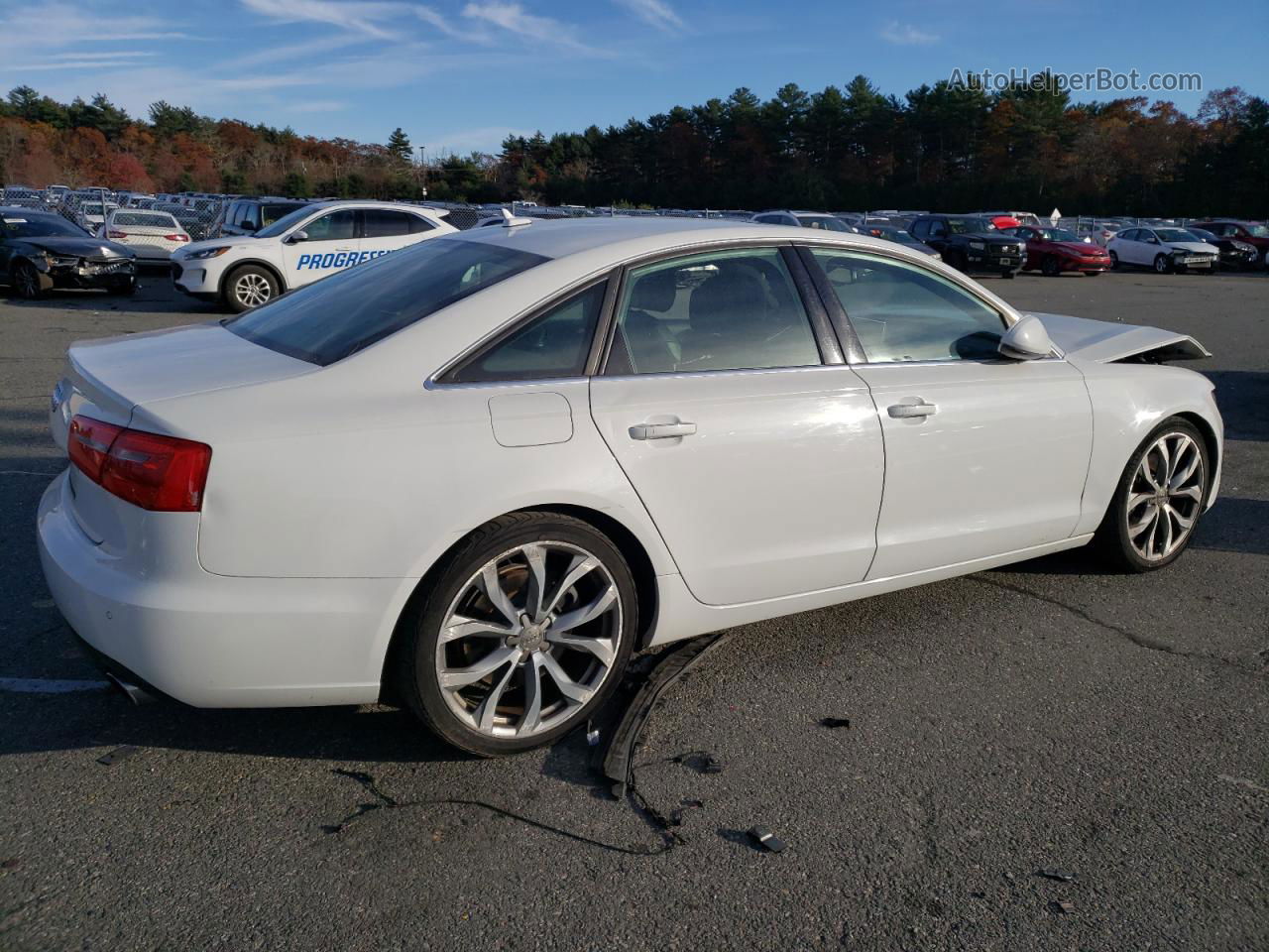 2014 Audi A6 Premium Plus White vin: WAUGFAFC9EN054215