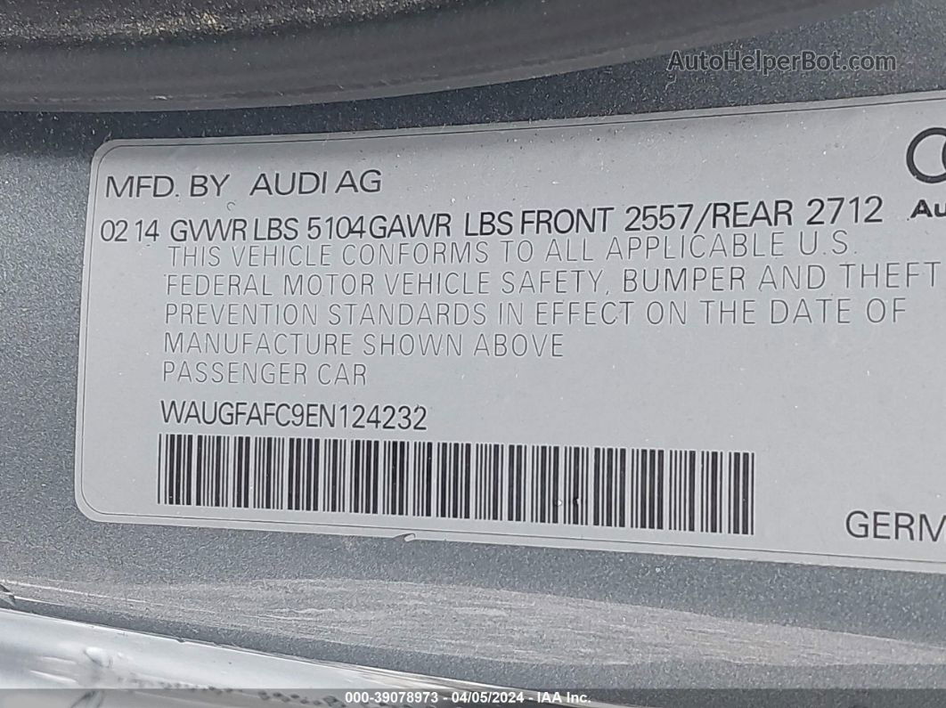 2014 Audi A6 2.0t Premium Серый vin: WAUGFAFC9EN124232