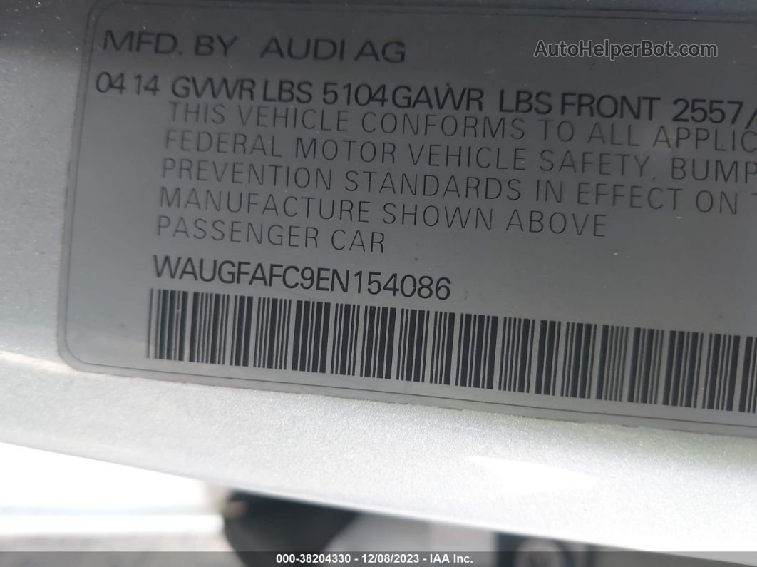 2014 Audi A6 2.0t Premium Silver vin: WAUGFAFC9EN154086