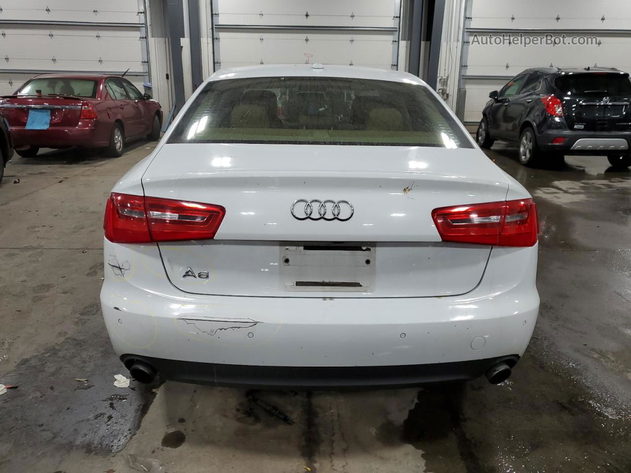 2013 Audi A6 Premium Plus White vin: WAUGFAFCXDN113349