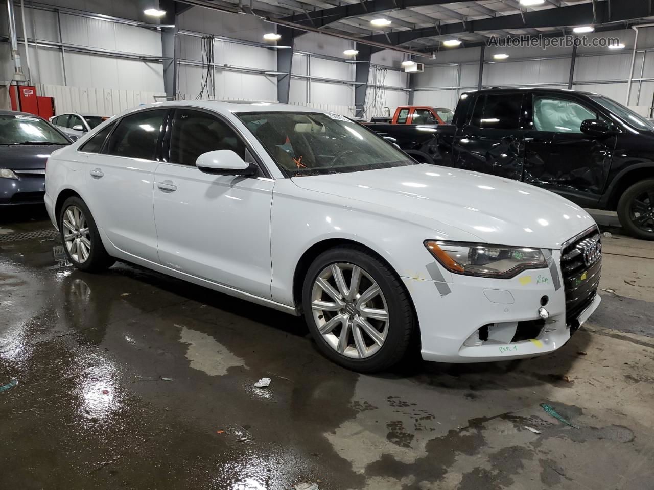 2013 Audi A6 Premium Plus White vin: WAUGFAFCXDN113349