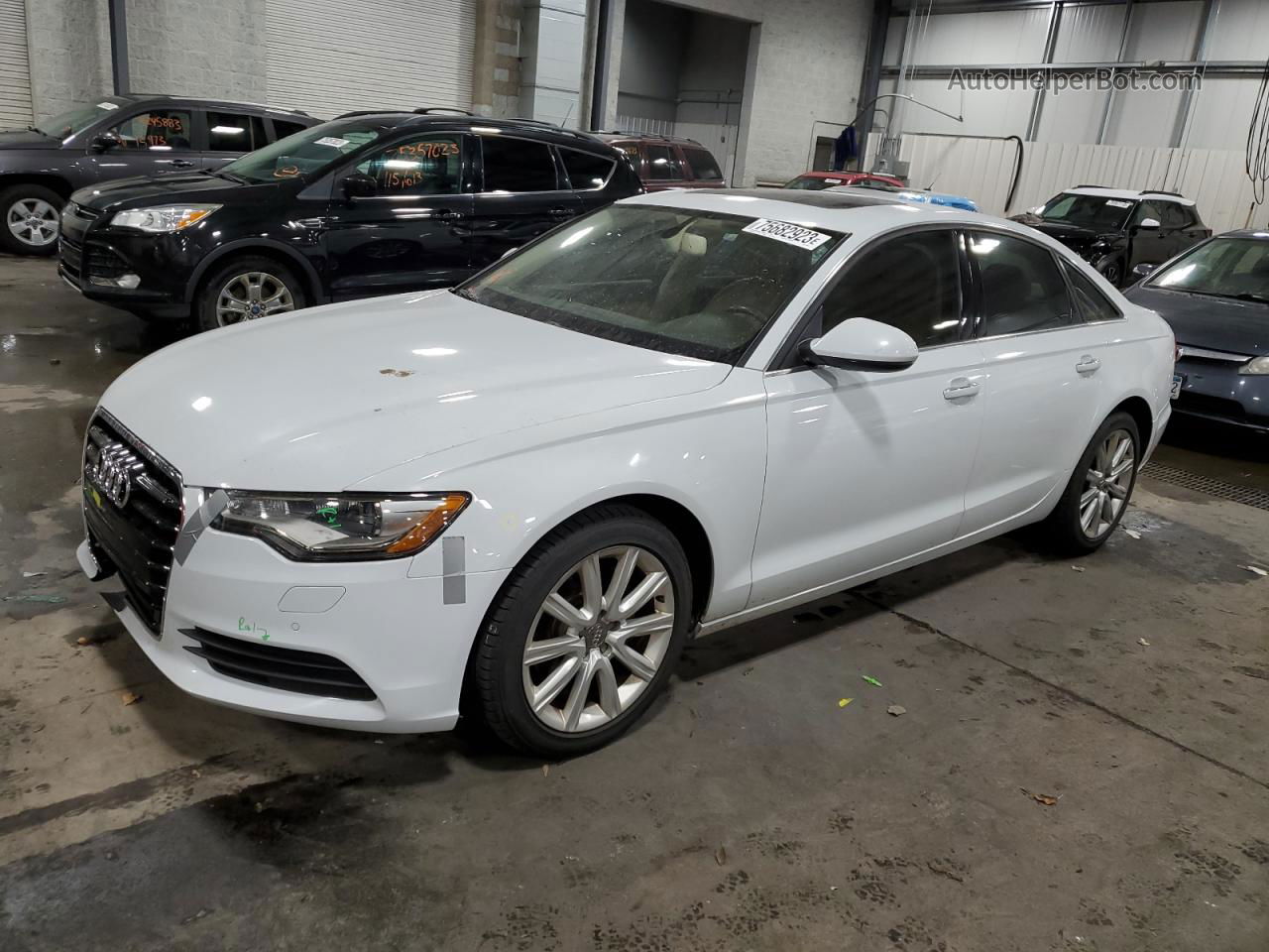 2013 Audi A6 Premium Plus White vin: WAUGFAFCXDN113349