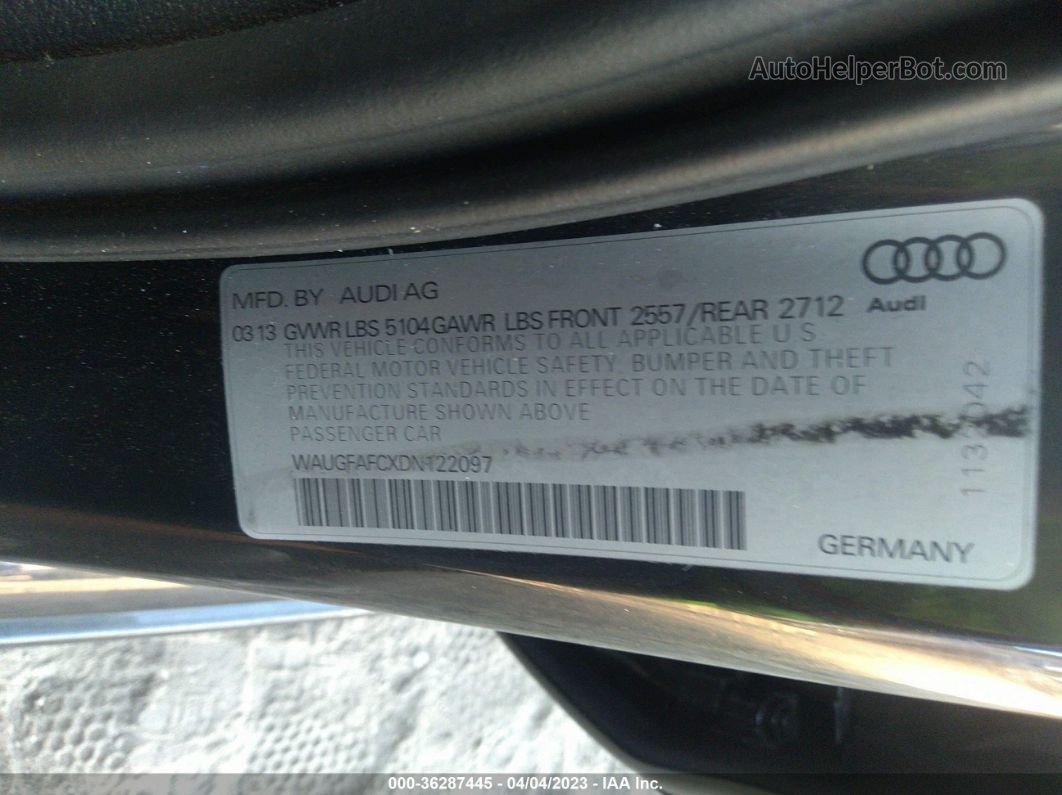 2013 Audi A6 2.0t Premium Plus Black vin: WAUGFAFCXDN122097