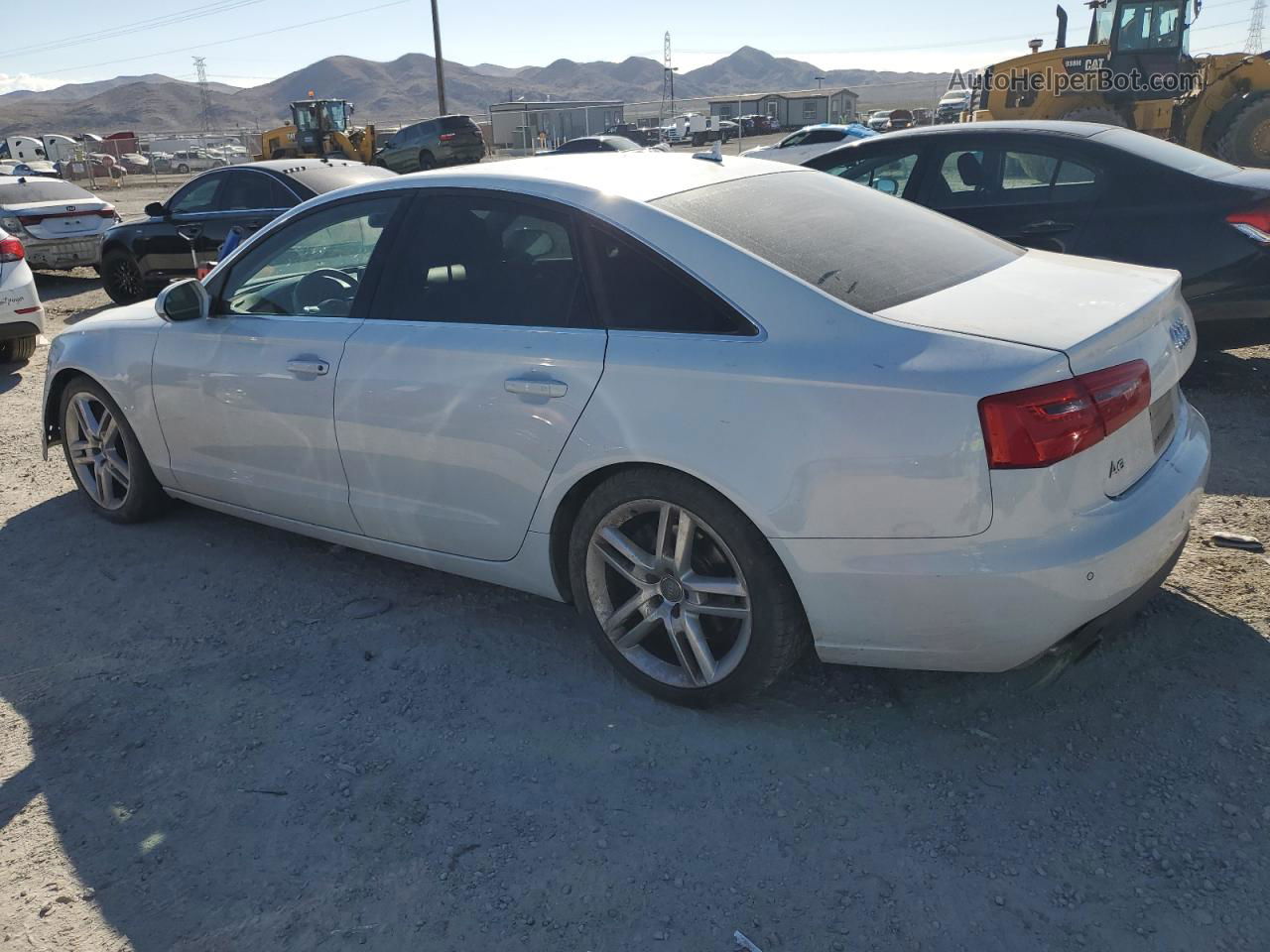 2014 Audi A6 Premium Plus White vin: WAUGFAFCXEN080953