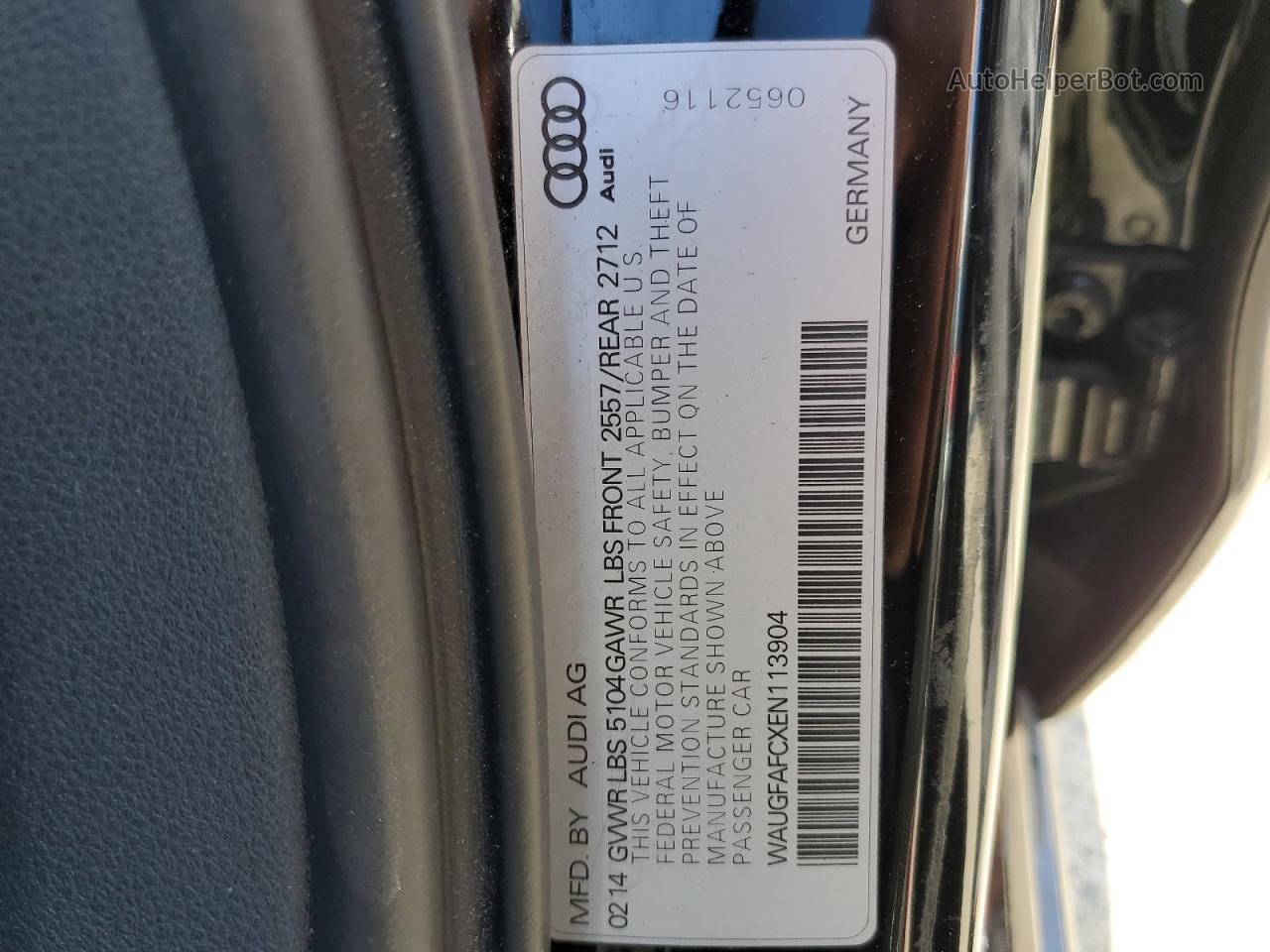 2014 Audi A6 Premium Plus Black vin: WAUGFAFCXEN113904