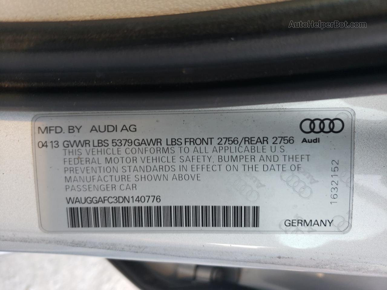 2013 Audi A6 Premium Plus Silver vin: WAUGGAFC3DN140776
