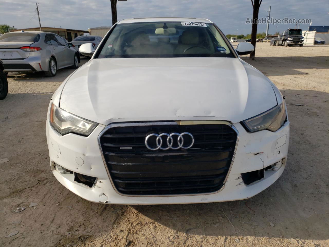 2013 Audi A6 Premium Plus White vin: WAUGGAFC5DN045071